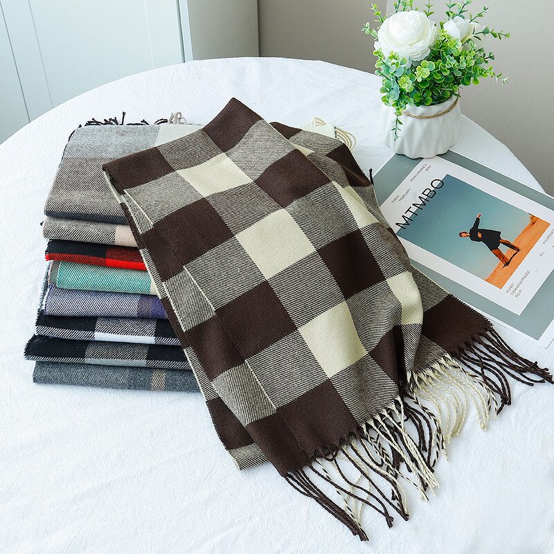 Polyester Plaid Shawl Supplier - New Arrival Autumn Winter High-End Cross-Border All-Match for Couples