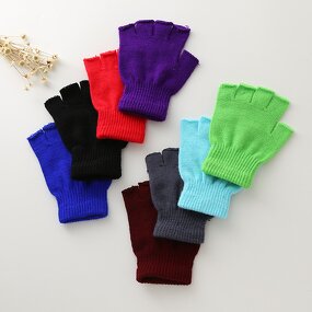 Kids' Winter Gloves Manufacturer - Wholesale 1-3 Years Old Solid Color Five-Finger Kindergarten Primary