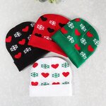Christmas Knitted Hats Factory - Wholesale New Design Autumn Winter Jacquard Snowflake Love