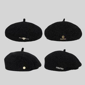 Artist Painter Beret Manufacturer - Bulk Discount Adjustable Breathable Simple Retro Modern Black