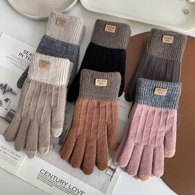 Winter Acrylic Gloves Supplier - Popular Bulk Discount Hot Selling Custom Anti-slip Warm Oblique Hook