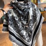 Muslim Shawl Supplier - Women's Winter High-Grade Black White Office Thick for Muslim