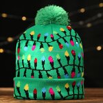 LED Light Christmas Hat Manufacturer - Wholesale Warm Snowman and Tree Jacquard Mommy and Me