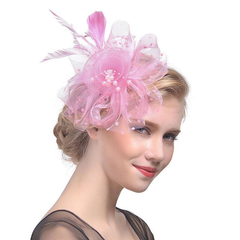 Korean European Style Hat Supplier - Wholesale Feather Felt Flowers Veil Caps Festival Headwear