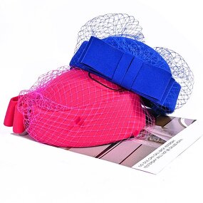 Stewardess Fedora Hat Factory - OEM/ODM High-End Elegant Autumn Winter Korean Style Bow Veil