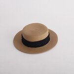 Pearl Satin Straw Hat Supplier - Summer Elegant Beach Travel Sun protection French Flat Top