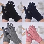 Solid Color Winter Gloves Supplier - Wholesale New Fashion Unisex Warm Plush Knit Fingerless Adult