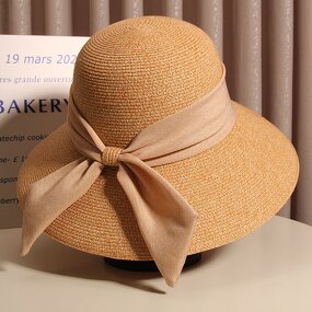 English Flat Top Hat Manufacturer - Fashionable Wholesale Summer Pearl Ribbon Top Casual French