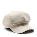 Women Berets Supplier - OEM/ODM Autumn Winter Leather Designer British Retro Fashion