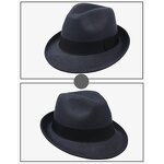 England Jazz Hat Manufacturer - Autumn and Spring New Pure Color Wool Retro Fedora Promotional