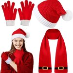 Christmas Hat Set Manufacturer - OEM/ODM 2025 High Quality New with Bell Decoration Red Striped