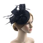 Bride Feather Headpiece Factory - OEM/ODM Elegant with Polka Dot Veil Flower Clip Vintage