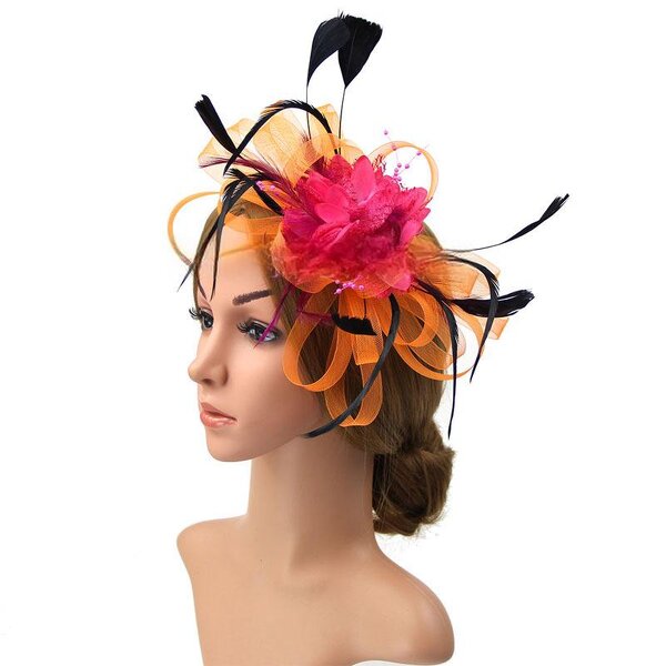 Hair Hoop Headpiece Factory - High Quality New Mesh Feather Vintage Performance Hair Ornament