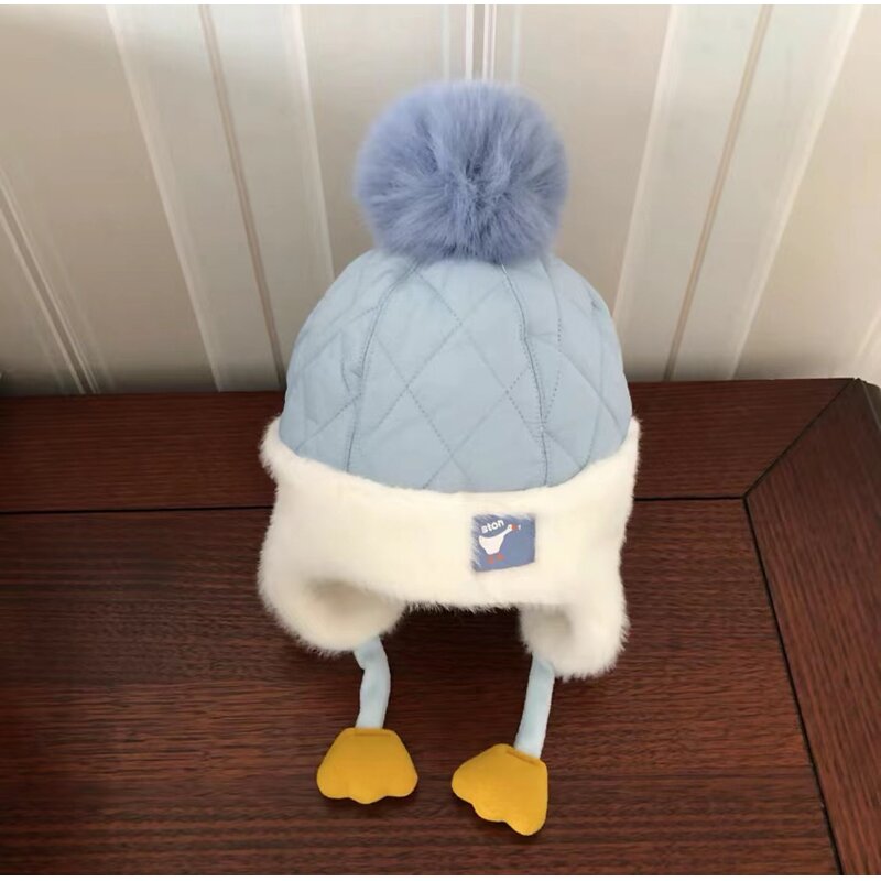 Baby Cap Supplier - Wholesale Winter Cartoon Ear Protection Cute Pompom Warm Windproof
