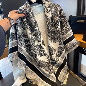 Muslim Shawl Supplier - Women's Winter High-Grade Black White Office Thick for Muslim