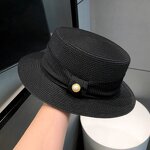 Vintage French Straw Hat Factory - Wholesale Fashion Elegant Sun Shade Flat Hat Ladies Top