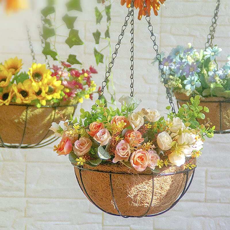 Metal Hanging Basket Supplier - Diameter 10'' Iron Garden Ornaments Hanging