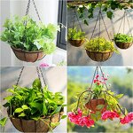 Metal Hanging Basket Supplier - Diameter 10'' Iron Garden Ornaments Hanging