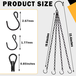Iron Hanging Chain Manufacturer - 3-Lead with Hooks for Flower Pots Planters