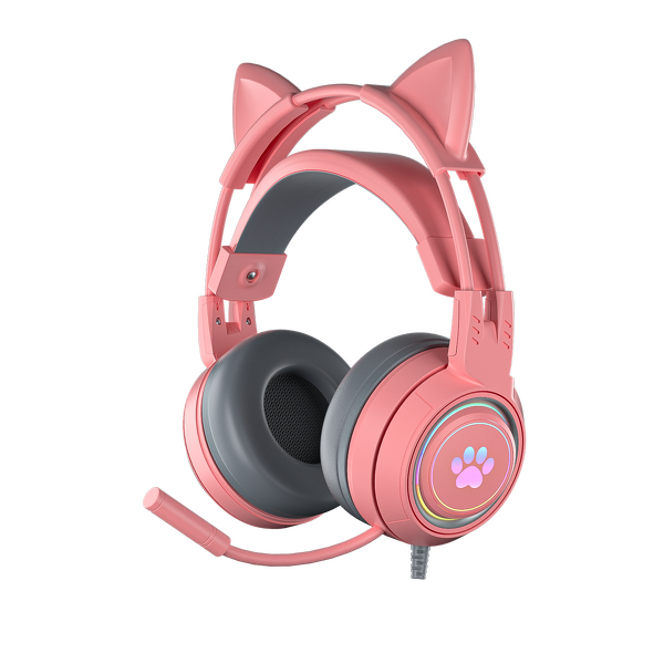 Gaming Headset Manufacturer - OEM SY-G25 Cute Cat Ear Led Over Ear USB 7.1