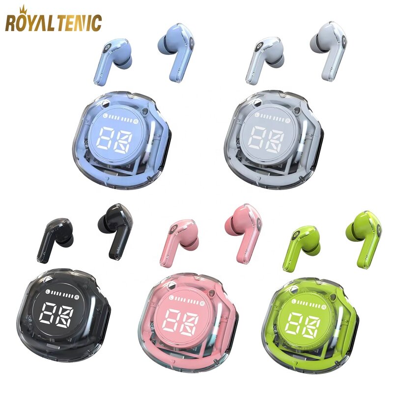 TWS Earphones Factory - OEM Air39 Crystal Transparent Gaming Digital Display BT