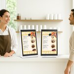 L Shape Tablet Factory - OEM 10.1 Inch Restaurant Hotel Self Service Kiosk Wifi NFC