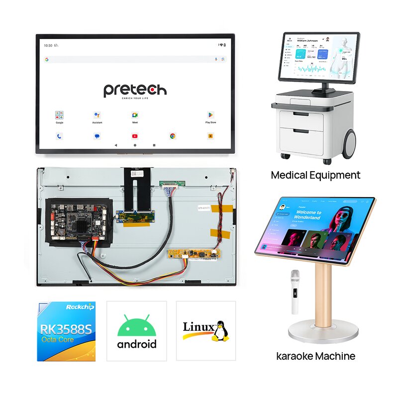 Embedded Computer Supplier - OEM Customized 21.5 Inch Open Frame RK3588s POE RJ45
