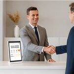 L Shape Tablet Factory - OEM 10.1 Inch Restaurant Hotel Self Service Kiosk Wifi NFC