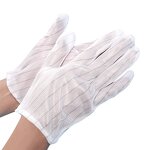 White Stripe Polyester Gloves Factory - OEM/ODM Reusable Lint-Free Antistatic Conductive Carbon
