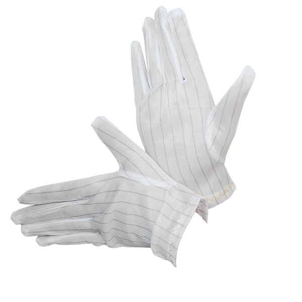 Antistatic Conductive Gloves Supplier - OEM/ODM Carbon Fiber ESD Polyester Stripes Protective