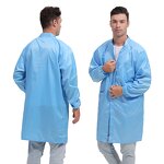 ESD Smock Clothing Factory - OEM/ODM Antistatic Cleanroom Stripe Lab Coat Stand Collar