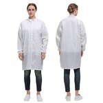 ESD Smock Clothing Factory - OEM/ODM Antistatic Cleanroom Stripe Lab Coat Stand Collar