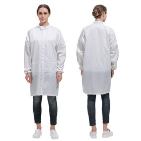 ESD Smock Clothing Factory - OEM/ODM Antistatic Cleanroom Stripe Lab Coat Stand Collar