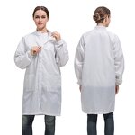 ESD Smock Clothing Factory - OEM/ODM Antistatic Cleanroom Stripe Lab Coat Stand Collar