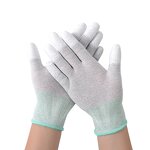 White Nylon Knitted Gloves Factory - OEM/ODM 13 Gauge Carbon Fiber PU Fingertips ESD