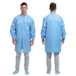 ESD Smock Clothing Factory - OEM/ODM Antistatic Cleanroom Stripe Lab Coat Stand Collar