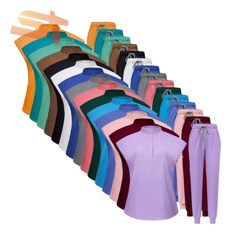 Nurse Scrubs Manufacturer - OEM Sike Comfortable Nursing Uniforms Women Scrub Set Unisex