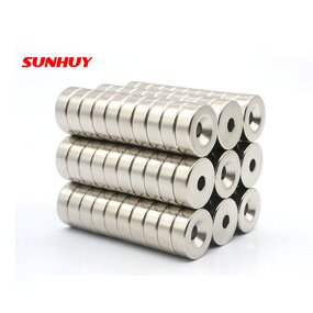 Disc Countersunk Hole Magnet Factory - 155mm N35-N52 Strong Nickel Coating