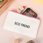 Cotton Canvas Makeup Bag Supplier - Custom Printed Logo Color Zipper Portable