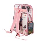 Pvc School Bag Factory - Hot Sale Custom Logo Pink Transparent Clear