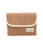 Cosmetic Bag Supplier - Custom Luxury Small Jute Linen Printed Logo