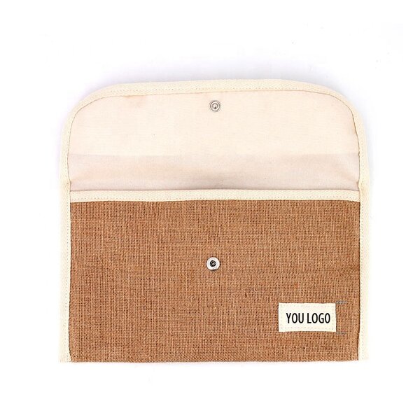 Cosmetic Bag Supplier - Custom Luxury Small Jute Linen Printed Logo