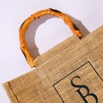 Jute Retro Tote Bag Manufacturer - Personalized Custom Linen Handbag Bamboo