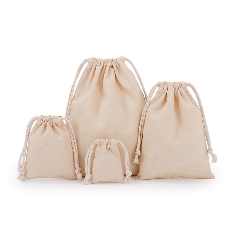 Small Drawstring Gift Bags Supplier - Wholesale Promotional Cotton Muslin for Skincare