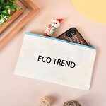 Cotton Canvas Makeup Bag Supplier - Custom Printed Logo Color Zipper Portable