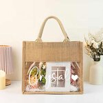 Jute Gift Tote Bag Supplier - Wholesale Custom Logo Burlap with PVC Window