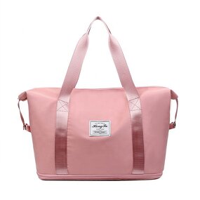 Yoga Fitness Bag Manufacturer - Custom Logo Pink Black Large Capacity Wet Pocket