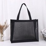 Net Shopping Beach Bag Factory - Custom Logo Black Grey Fruit Vegetable