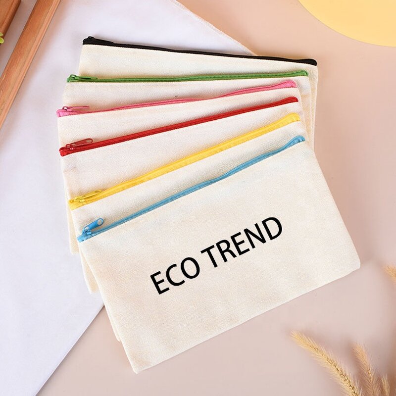 Cotton Canvas Makeup Bag Supplier - Custom Printed Logo Color Zipper Portable