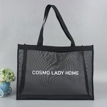 Net Shopping Beach Bag Factory - Custom Logo Black Grey Fruit Vegetable